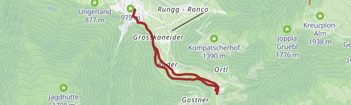 Route map: Way of the Cross at the Lasankenbach in Lüsen